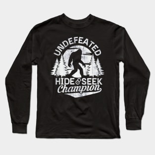 Bigfoot shirt Undefeated Hide & Seek Sasquatch Yeti Gift Long Sleeve T-Shirt